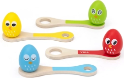 Medinis žaidimas „Kiaušiniai ant šaukštų“ Viga Toys