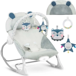 RICOKIDS gultukas ir supynės su vibracija – pilkos spalvos