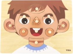 Medinė veiduko dėlionė vaikams VIGA