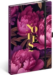 NOTIQUE užrašų knygelė „Violetinės gėlės“, linijuota