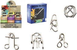 Metaliniai galvosūkiai, įvairus miksas dėžutėje 5 × 5 cm