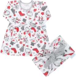 Kūdikių medvilninė suknelė su galvos juosta New Baby Christmas (9–12 mėn.)