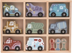 Set of Wooden Toy Cars with Shelf 2Kids Toys
