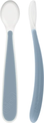 Chicco Soft silicone spoons, 2 pcs, 6 m+ – Blue