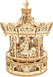 Medinis karuselės 3D dėlionė su muzikine dėžute