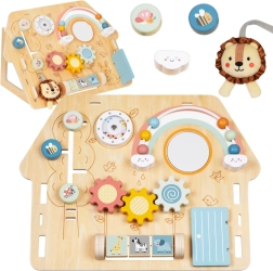 Medinė veiklos lenta namelys vaikams