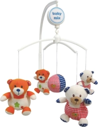 Lovytėms skirtas karuselės žaislas su pliušiniais meškiukais BABY MIX