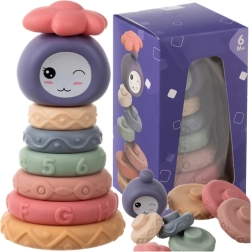 Sensoriniai minkšti kaladėliai kūdikiams, MONTESSORI bokštas, 8 dalys