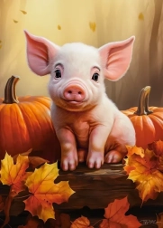 Castorland puzzle cute autumn piglet 60 pieces