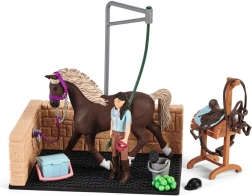 Schleich Horse Club Wash Stall with Emily and Luna