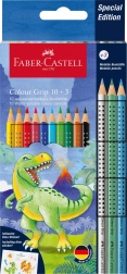 Spalvinimo pieštukai Faber-Castell Colour Grip Dinosaurliai 10+3