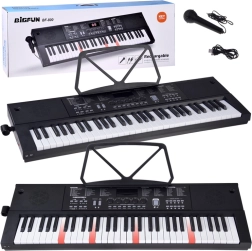 Elektroninis 61 klavišo klavišinis instrumentas su apšvietimu ir mikrofonu