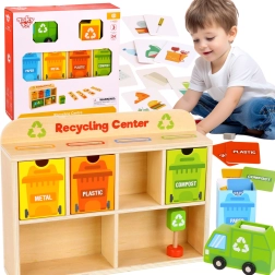 Tooky Toy medinis perdirbimo centras – edukacinis rūšiavimo rinkinys