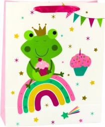 Dovanų maišelis su varlyte ant vaivorykštės