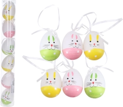 Dekoratyviniai plastikiniai spalvoti kiaušiniai 6 cm