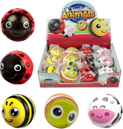 Šokinėjantis kamuoliukas su gyvūnėliais, 6 cm, iš gumos