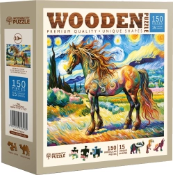 Medinė dėlionė „Modernus arklys“ 150 dalių WOODEN CITY