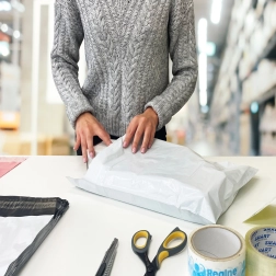 Baltos polietileninės pašto pakuotės A3 310 × 420 mm, 50 vnt. pakuotė