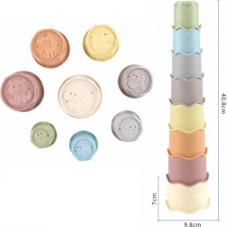 Dėžučių dėliojimo puodeliai vaikams, 8 vnt. rinkinys