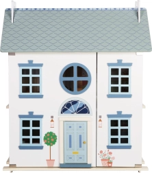 Medinis lėlių namelis su sodu ir priedais