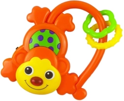 Vaikiškas barškutis su garsu Baby Mix beždžionėlė oranžinė