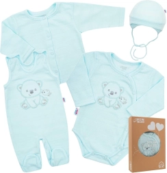 Kūdikių rinkinys į gimdymo namus New Baby Sweet Bear, mėlynas, dydis 62 (3–6 mėn.)