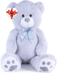 Rappa didelis pliušinis meškinas 100 cm su kaspinu ir etikete