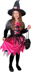 Child Witch Costume Black-Pink with Stars