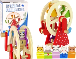 Medinis besisukantis atrakcionų ratas su gyvūnėliais