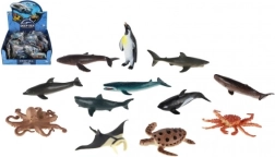 Plastiniai jūrų gyvūnai 8–10 cm, įvairių rūšių rinkinys dėžutėje