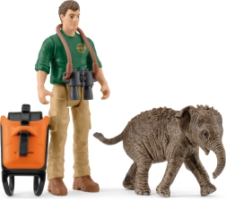 Schleich Pocket Set – tyrinėtojas ekspedicijoje su Indijos dramblio jaunikliu