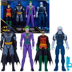 Batman DC 4 veikėjų figūrėlių rinkinys: Batmanas, Robinas, Džokeris ir Mr. Freeze 30 cm