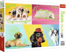 Puzzle 1000 pcs Neon Color Line - Crazy Dogs