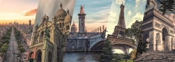 Panoraminė dėlionė Paryžiaus koliažas 2000 dalių DINO