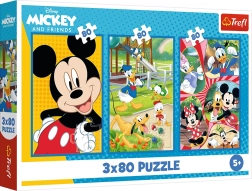 Dėlionė 3×80 – MICKEY MOUSE komanda nuo Trefl