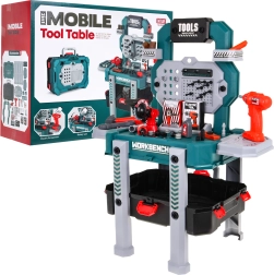 Vaikiškas darbo suoliukas 2 viename – lagaminėlis ir stovas – Mėlyna