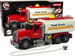 Cisterna sunkvežimis su garsais ir šviesomis, raudonai baltas