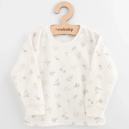 Vaikiški medvilniniai marškinėliai ilgomis rankovėmis New Baby Kindergarten gėlytės