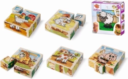 Medinės paveikslėlių kaladėlės EICHHORN su ūkio motyvais, 9 vnt.