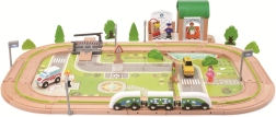 Wooden Village Train Set 110 Pieces