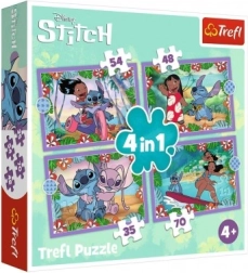 Dėlionė Lilo & Stitch 4 viename „Pašėlusi diena“ Trefl