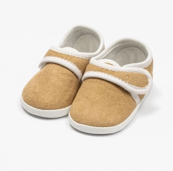 Vaikiškos zomšinės šlepetės New Baby rudos 0–3 mėn.