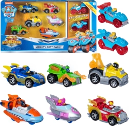 Paw Patrol Mighty Pups dovanų rinkinys: 8 metalinės True Metal transporto priemonės