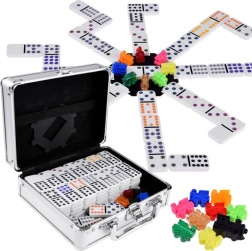 Domino ir Mexican Train rinkinys metaliniame lagaminėlyje