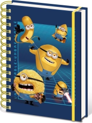 Spiralinis bloknotas A5 2024 su Minionų motyvu