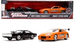 Metalinių automobilių modeliai Greiti ir įsiutę: „Twin Pack“ Toyota Supra ir Dodge Charger 1:32