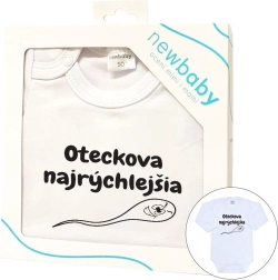 Baby bodysuit with print New Baby Daddy’s Fastest, long sleeves, gift packaging (size 86)