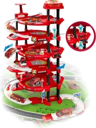 XXL gaisrininkų parkavimo garažas su 5 aukštais ir miesto kilimėliu, 82 dalys