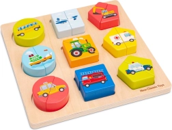 Medinė įdedama dėlionė – transporto priemonės