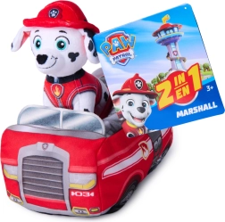 PAW PATROL Marshall 2v1 pliušinis žaislas su gaisriniu automobiliuku 22 cm